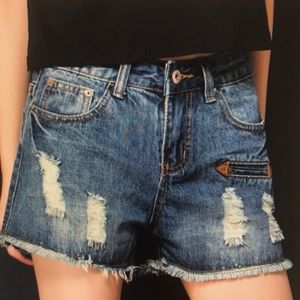 Hip denim shorts hot pants girl